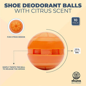 12 Pack Sneaker Balls for Odor, Deodorizers for Shoes, Smell Removers Eliminators, Citrus Scent Freshener