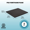 2-Pack Packing Foam Sheets - 12x12x0.5 Customizable Polyurethane Insert Pads for Tool Case Cushioning, Crafts (Black)
