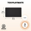 Black Card Game Mats, TCG Playmat (24 x 14 In, 2 Pack)