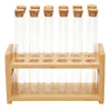 12 Glass Test Tubes with Bamboo Wooden Rack for Party Shot Glass, Spice, Candy