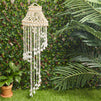 Seashell Wind Chime for Beach House Hanging Home Decor (7.8 x 7.8 x 27 in)