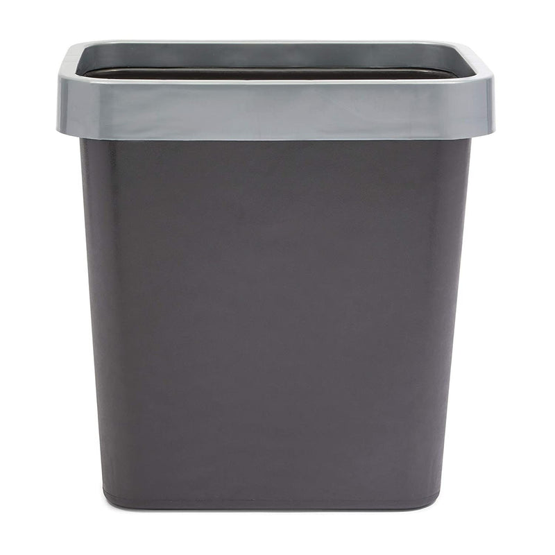 Medium Waste Baskets, Black Garbage Cans (11.6 x 11.1 x 7.87 in, 5 Pack)