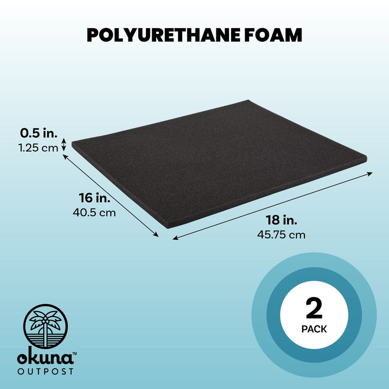 2-Pack Customizable Polyurethane Foam for Packing and Crafts (18x16x0.5 in)