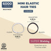 Mini Elastic Hair Ties for Women, Teens, and Girls (Clear, Black, 6000 Pieces)