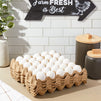 18 Pack Bulk Egg Cartons for 30 Chicken Eggs, Reusable Brown Paper Containers with Labels