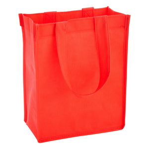 24 Pack Red Reusable Gift Bags with Handles, Small Bulk Canvas Bags for Lunches (8x10x4 In)