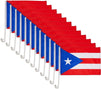 12 Pcs Puerto Rico Flags for Car Window Mount Clip, Vehicle Patriotic Decoration, 17 x 12 in