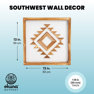 Wooden Southwest Geometric Wall Decor (13 x 13 Inches)