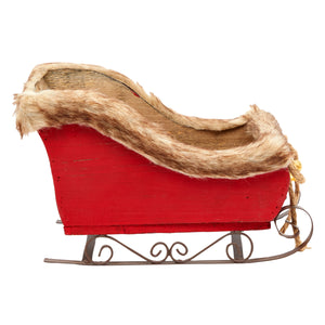 Red Santa Sleigh Christmas Decor for Table Top Holiday Home Decorations (12.2 x 8.5 x 6.4 Inches)