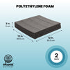 2-Pack Packing Foam Sheets - 12x12x2 Customizable Polyethylene Insert Pads for Tool Case Cushioning, Crafts