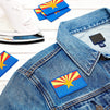 Woven Iron On State Patches, Arizona Flag Appliques (3 x 2 in, 12 Pack)