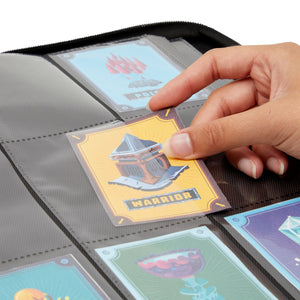 Trading Card Binder with 9-Pocket Plastic Sleeves, Zipper Organizer for 360 TCG Cards (Blue)
