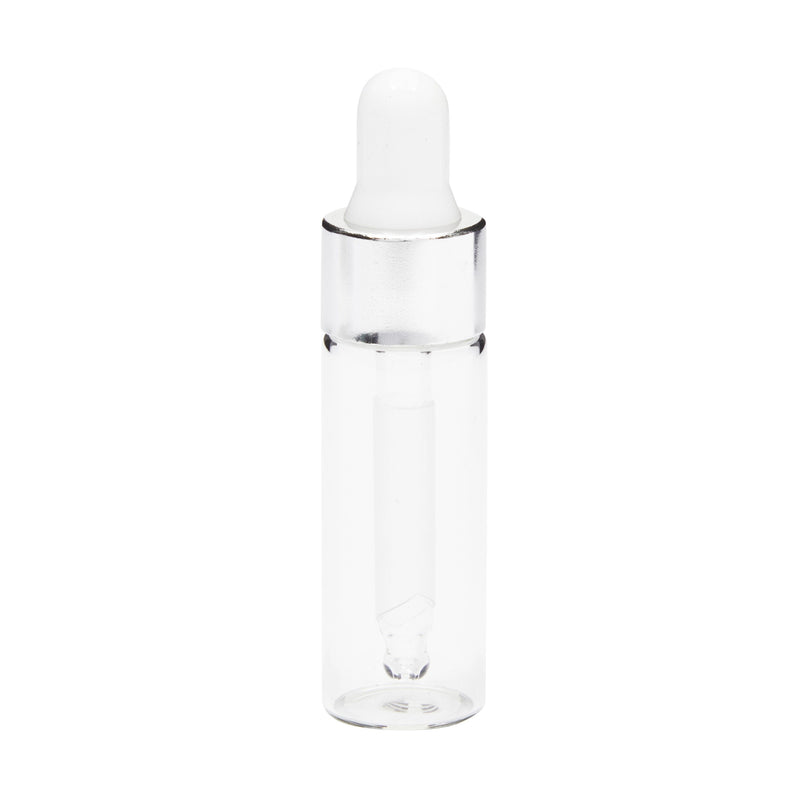 0.17 oz Clear Glass Dropper Bottles, Pipettes, Labels, Funnels (Silver, 95 Pieces)