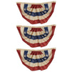 Patriotic Pleated Fan Flags, USA July 4th Bunting Banners, Vintage Style (1.5 x 3ft, 3 Pack)