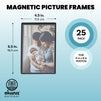 Clear Magnetic Picture Frames for Refrigerator, Locker Magnets for 4x6 Photos (25 Pack)