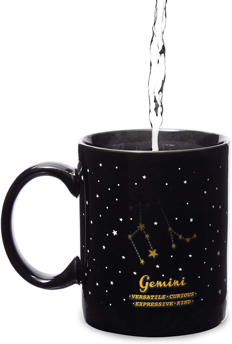 11-Ounce Color Changing Mug with Gemini Zodiac Astrological Sign Design (Black)
