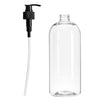 4 Pack Large Plastic Bottles with Black Pumps for Shampoo and Conditioner, Refillable Body Wash Dispensers (32oz / 1 Liter)