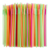 200 Pack Plastic Extra Long Straws for Birthday Party, 13 Inch Disposable Drinking Straws for Cocktails, Coffee (4 Rainbow Colors)