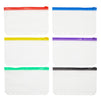 24 Pack A6 Clear Plastic 6 Ring Binder Pockets with Zipper, Cash Envelopes for Budgeting and Office Accessories, 6 Colors