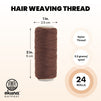 24-Pack 5.5-Gram Rolls of Soft Dark Brown Nylon Thread for Hair Weaving, Securing and Repairing Sew-In Extensions, Wigs, Wefts, Hairpieces, and Toupees, Sewing and Embroidery