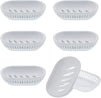6 Pack Shower Soap Dishes Holder with Self Draining for Bar Soaps & Bathroom, White, 5.9 x 3.9 in.