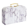 Set of 3 Different Sizes of Paperboard Suitcases with Metal Handles, Decorative Cardboard Storage Boxes (Snakeskin Print)