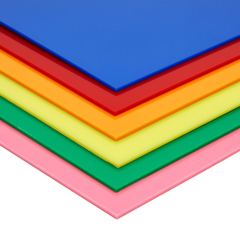 6 Pack Colored Acrylic Sheets for Crafts 11.75 x 11.75" - Square Blank Cast Plexiglass for Laser Cutting and Engraving in 6 Colors (2.79mm Thick, .11 Inch)