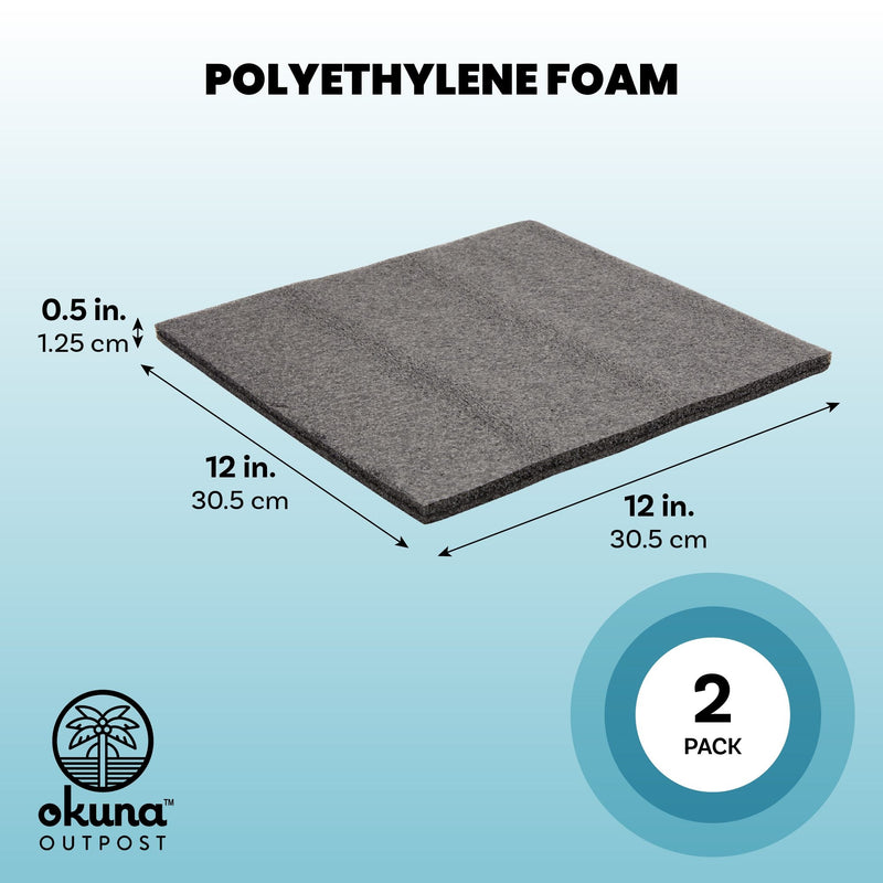 2-Pack Packing Foam Sheets - 12x12x0.5 Customizable Polyethylene Insert Pads for Tool Case Cushioning, Crafts