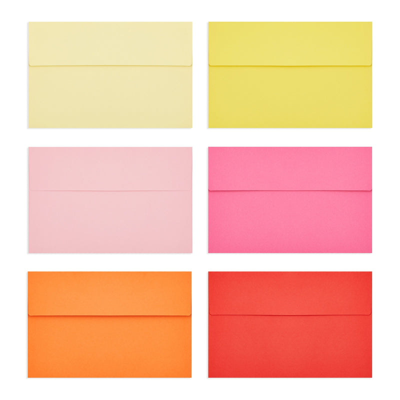 A9 Invitation Envelopes for Weddings, Baby Shower, Birthday Party, 15 Colors (90 Pack)