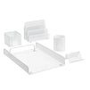 5-Piece White Desk Organizers and Accessories Set, Home Office Decor for Women