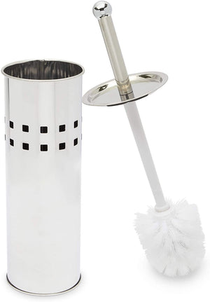Set of 2 Stainless Steel Toilet Brush with Holder for Bathroom Accessories, 3.6 x 14 in.