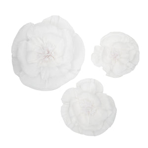 6-Pack 3D Paper Wall Flowers in 3 Sizes, Large Artificial Flowers for Wall Decor (Pink and White)